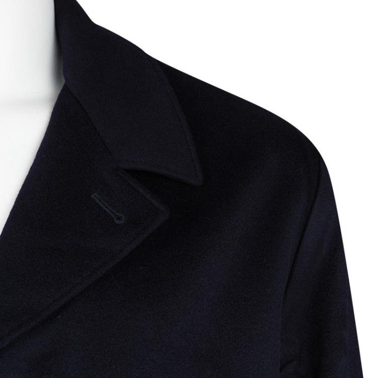 Pre Owned Loro Piana Navy Blue Cashmere Storm System Jacket 3XL