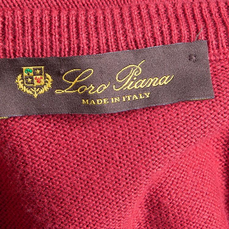 Pre Owned Loro Piana Men's Red Crewneck Sweater M