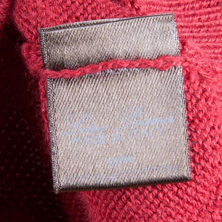 Pre Owned Loro Piana Men's Red Crewneck Sweater M