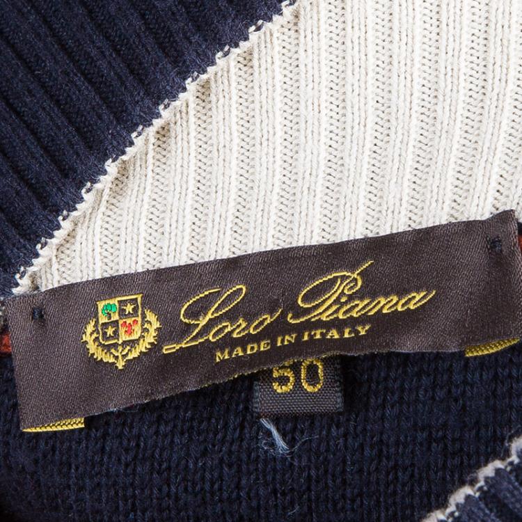 Pre Owned Loro Piana Men's Navy Blue Cardigan M
