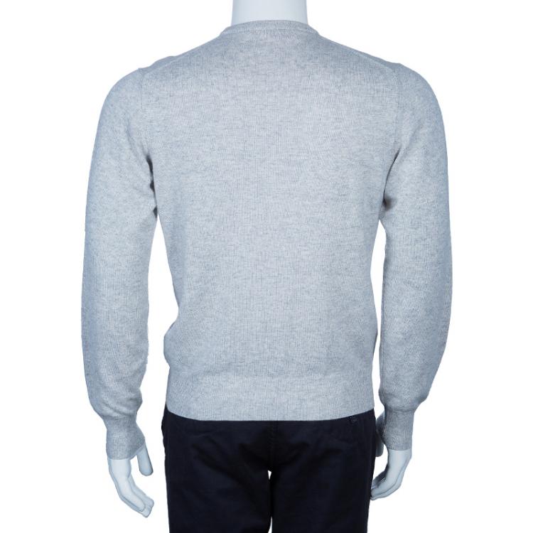 Pre Owned Loro Piana Grey Cashmere Sweater M