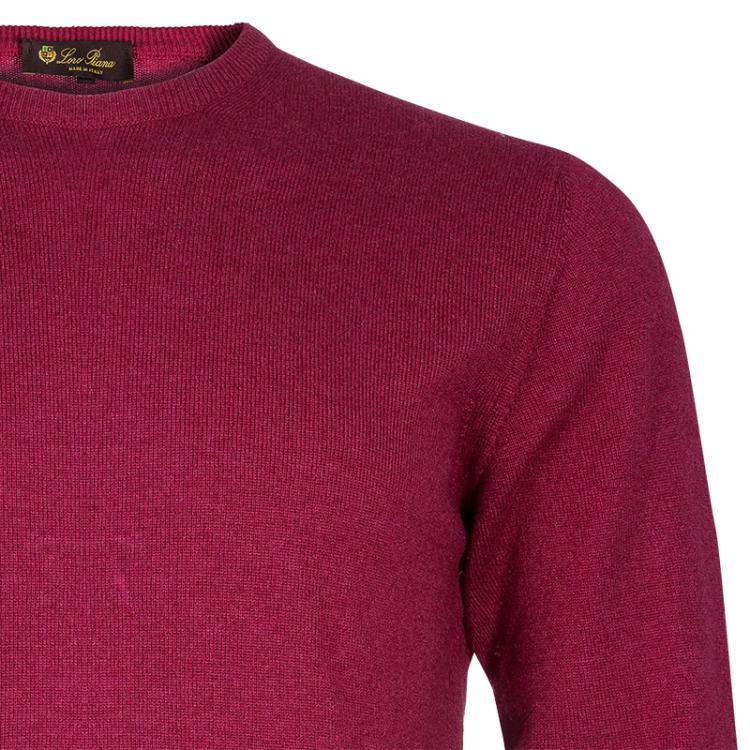Pre Owned Loro Piana Men's Rasperry Red Cashmere Sweater M