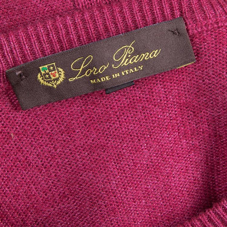 Pre Owned Loro Piana Men's Rasperry Red Cashmere Sweater M