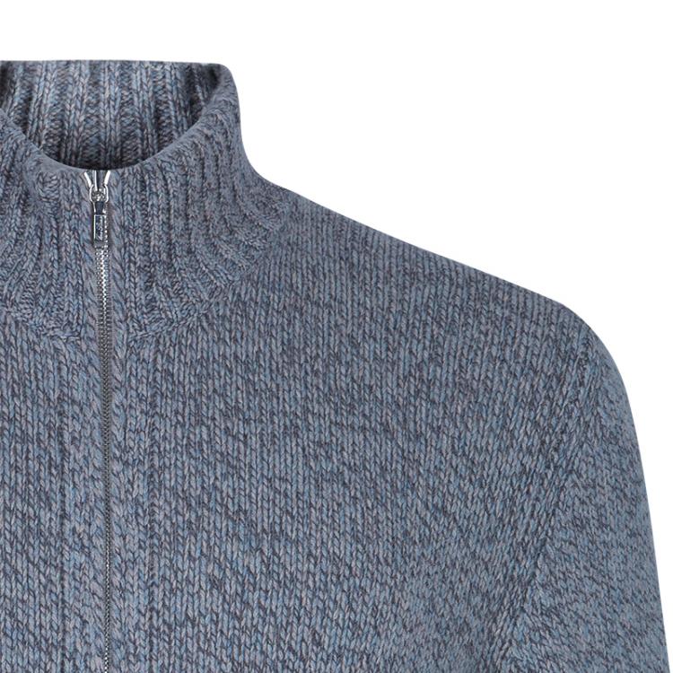 Pre Owned Loro Piana Men's Grey Baby Cashmere Bomber Cardigan L