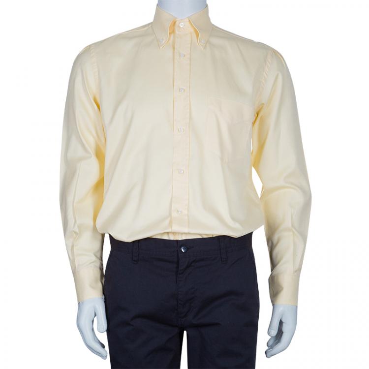 Pre Owned Loro Piana Yellow Andre Cotton Shirt M