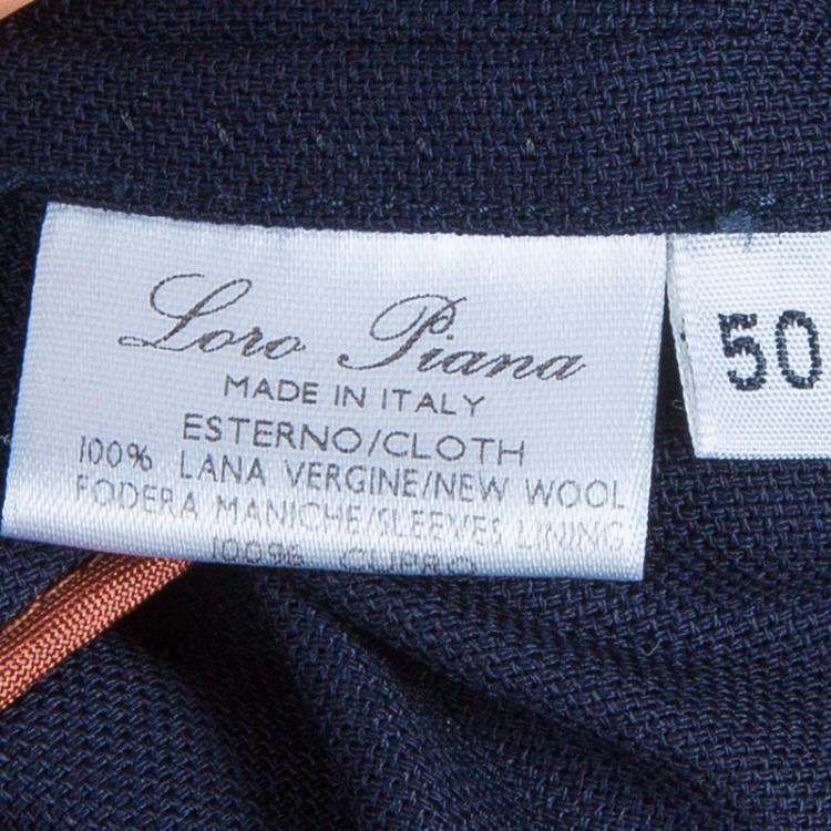 Pre Owned Loro Piana Navy Blue Voyager Jacket M