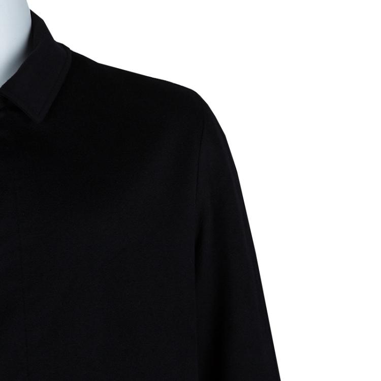 Pre Owned Loro Piana Black Cashmere Storm System Coat L