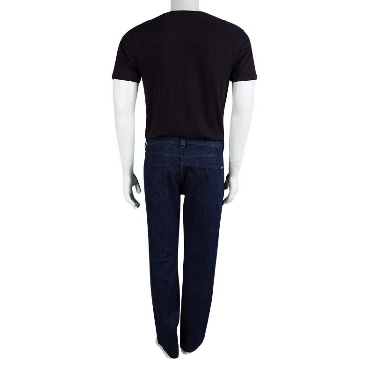 Pre Owned Loro Piana Indigo Dark Wash Denim Straight Fit Jeans XL