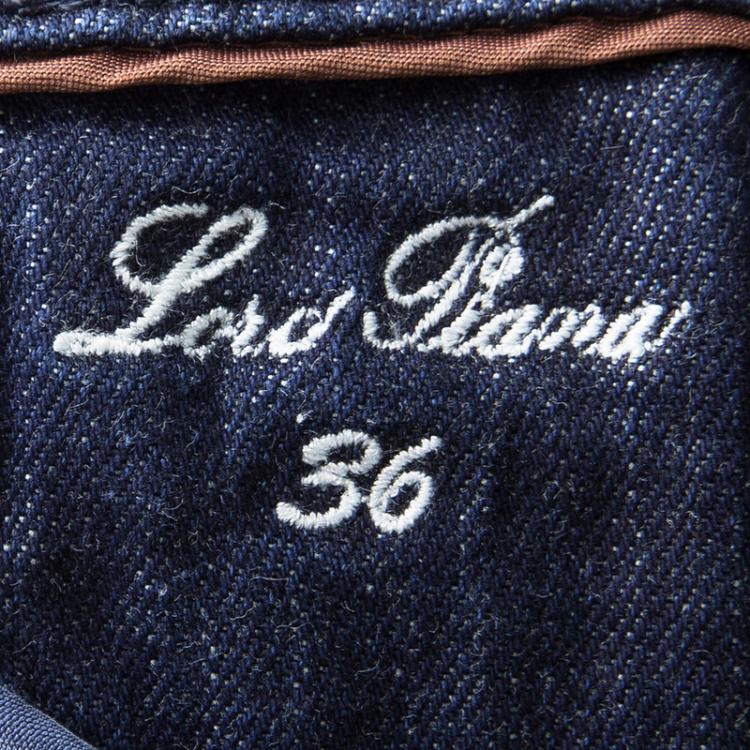 Pre Owned Loro Piana Indigo Dark Wash Denim Straight Fit Jeans XL