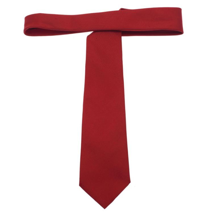 Pre Owned Louis Vuitton Red Silk Monogram Constellation Tie 