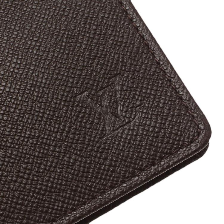 Pre Owned Louis Vuitton Brown Taiga Leather ID Holder