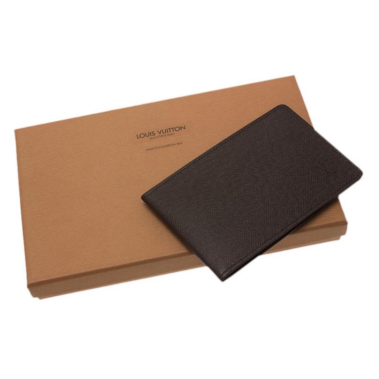 Pre Owned Louis Vuitton Brown Taiga Leather ID Holder