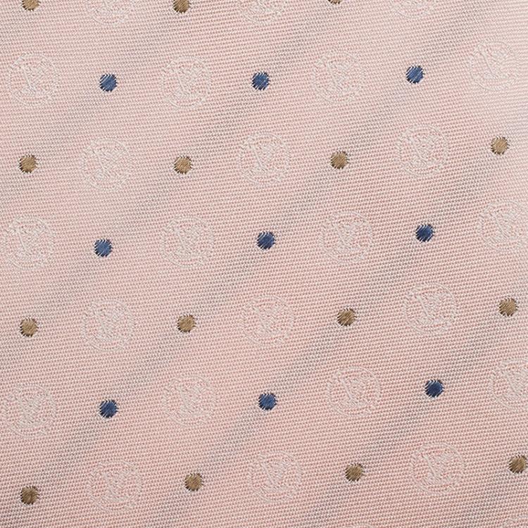 Louis Vuitton Pink Silk LV Circle Dots Tie