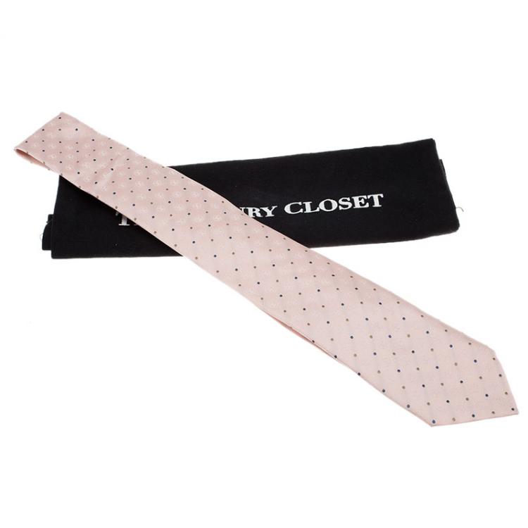 مملوكة مسبقًا Louis Vuitton Pink Silk LV Circle Dots Tie