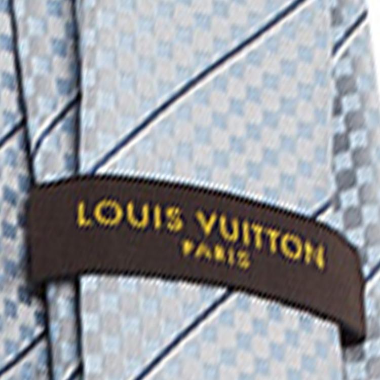 Pre Owned Louis Vuitton Blue Silk Ecu Tie