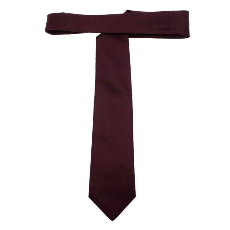مملوكة مسبقًا Louis Vuitton Burgundy Silk Monogramissime Tie