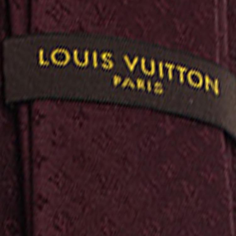 مملوكة مسبقًا Louis Vuitton Burgundy Silk Monogramissime Tie