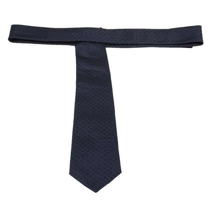 Pre Owned Louis Vuitton Dark Grey Silk Monogramissime Tie
