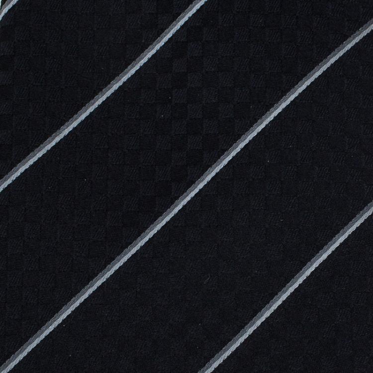 Pre Owned Louis Vuitton Black Silk Ecu Tie