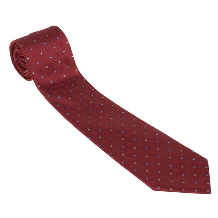 Louis Vuitton Monogram Red Silk Men's Tie At 1stdibs