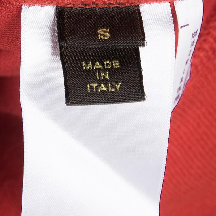 Pre Owned Louis Vuitton FW'15-16 Red Flock Print Sweatshirt S