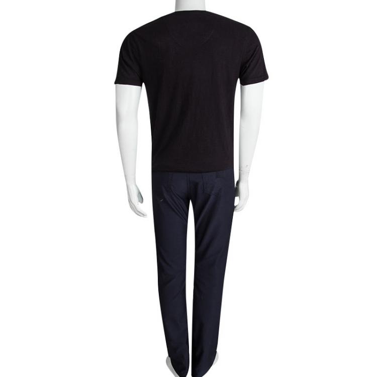 Pre Owned Louis Vuitton Navy Blue Slim Fit Pants  M