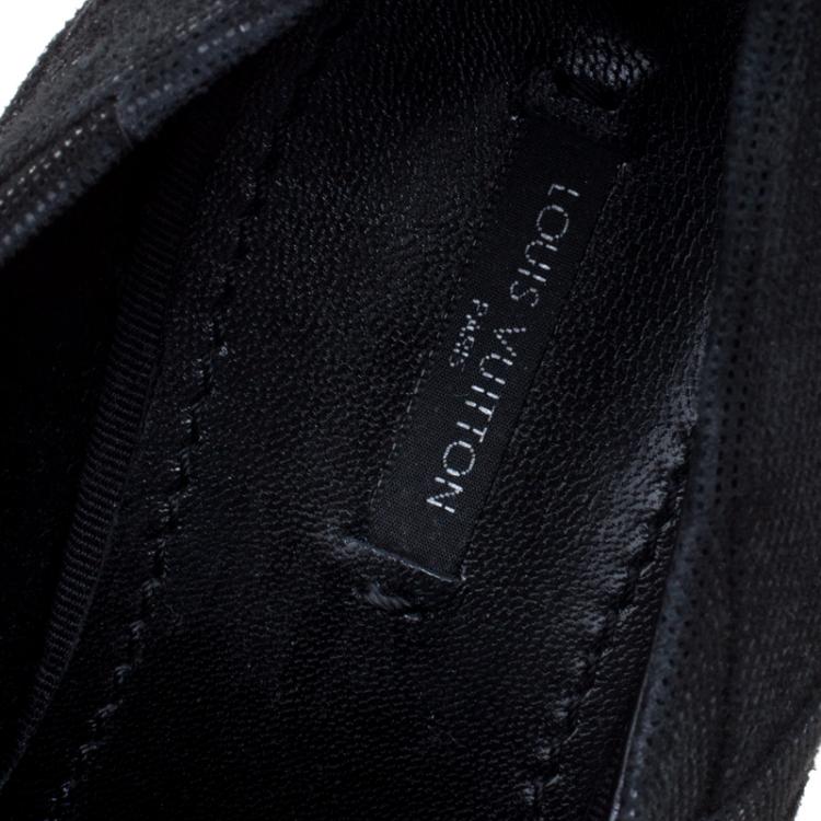 Pre Owned Louis Vuitton Black Suede Lace Up Oxfords Size 44