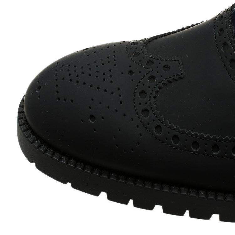 Pre Owned Louis Vuitton Two Tone Gloss Leather Brogue Oxfords Size 41