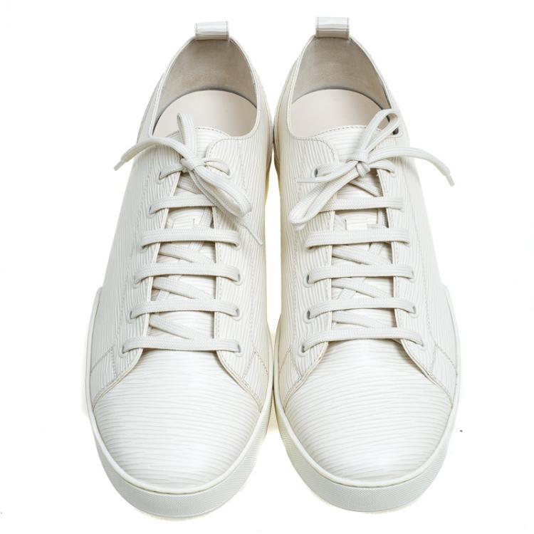 Pre Owned Louis Vuitton White Epi Leather Match Up Sneakers Size 43