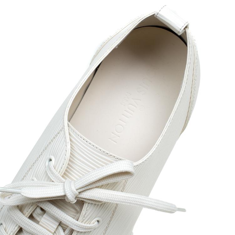 Pre Owned Louis Vuitton White Epi Leather Match Up Sneakers Size 43