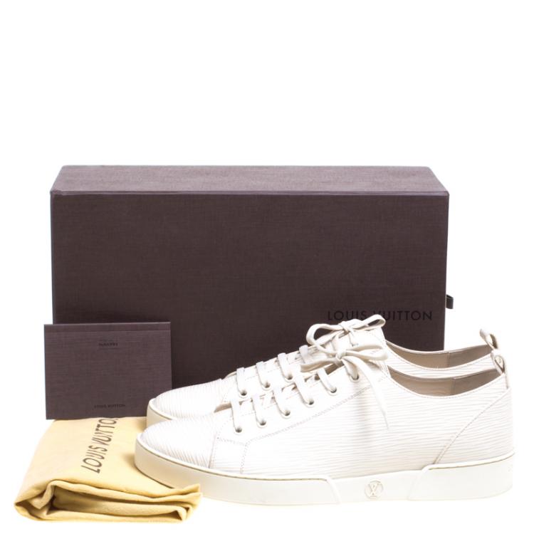 Pre Owned Louis Vuitton White Epi Leather Match Up Sneakers Size 43