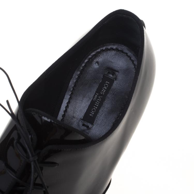 Pre Owned Louis Vuitton Black Patent Leather Derby Size 43