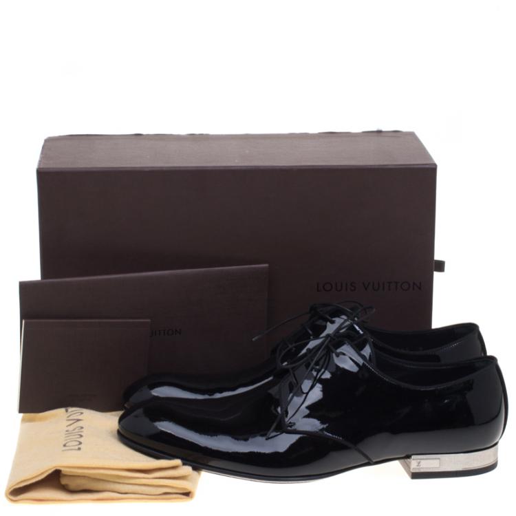 Pre Owned Louis Vuitton Black Patent Leather Derby Size 43