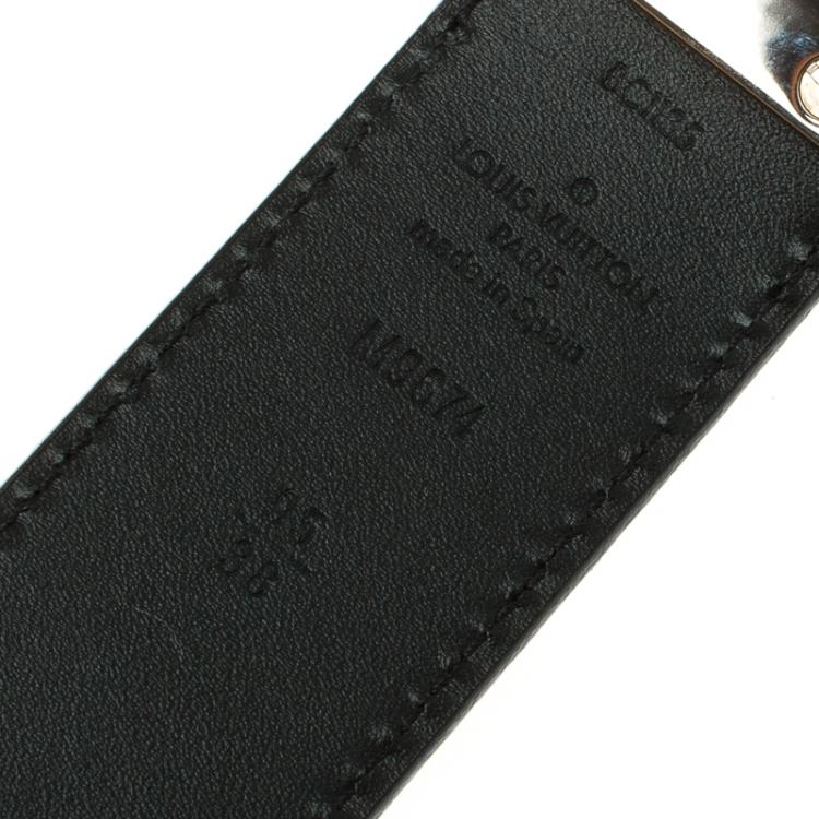 Pre Owned Louis Vuitton Damier Embossed Leather Reversible Boston Belt 95CM