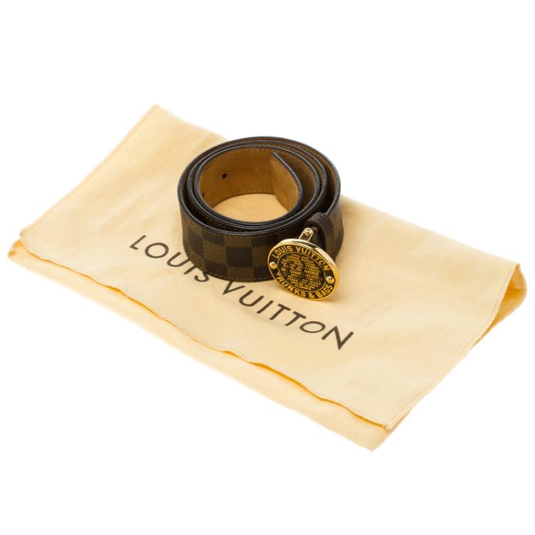 Pre Owned Louis Vuitton Damier Ebene Canvas Trunks and Bags Belt 80CM