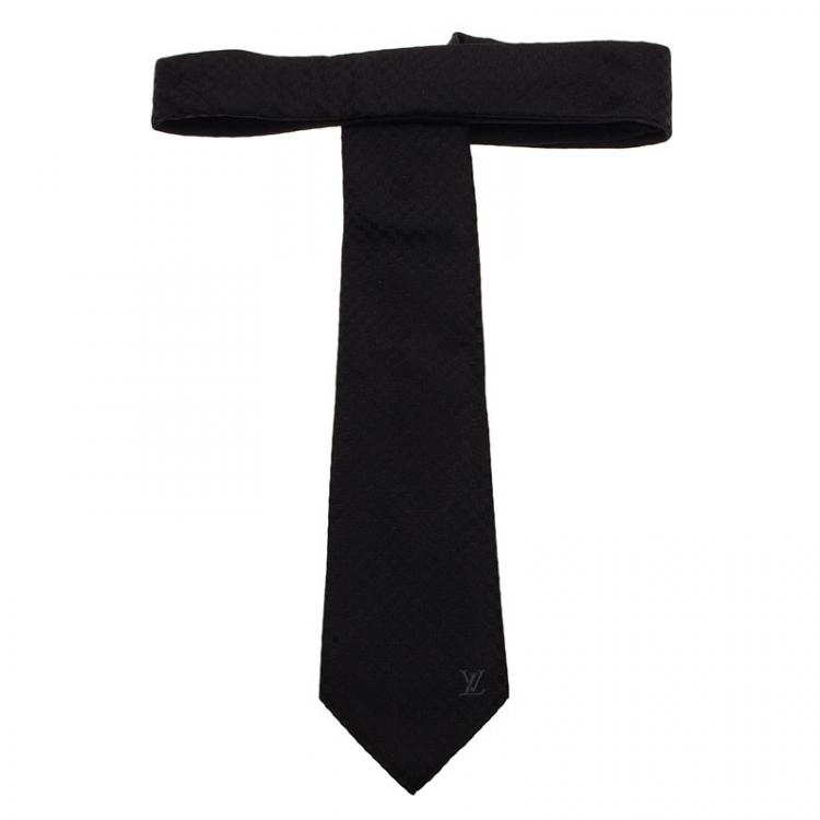 Pre Owned Louis Vuitton Black Petit Damier Tie