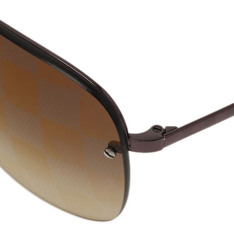 Pre Owned Louis Vuitton Brown Socoa Damier Aviators Sunglasses