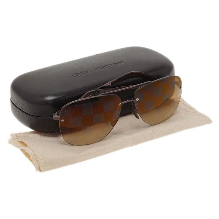 Pre Owned Louis Vuitton Brown Socoa Damier Aviators Sunglasses