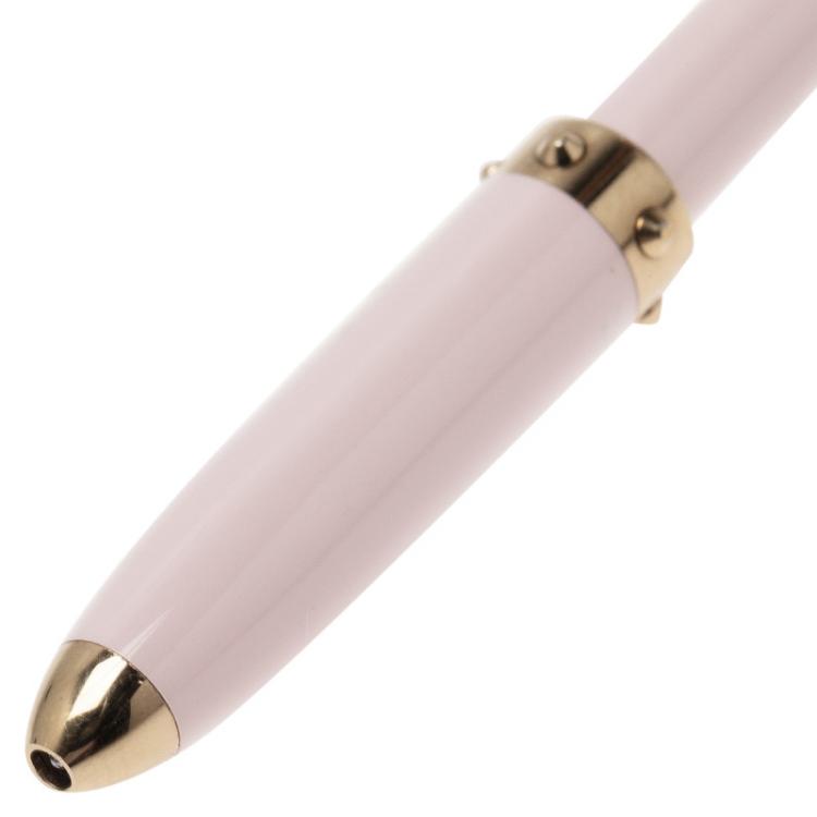 Pre Owned Louis Vuitton Pink Enamel Steel Agenda Ballpoint Pen