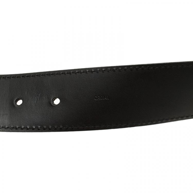 Pre Owned Louis Vuitton Damier Graphite Initials Belt 100CM
