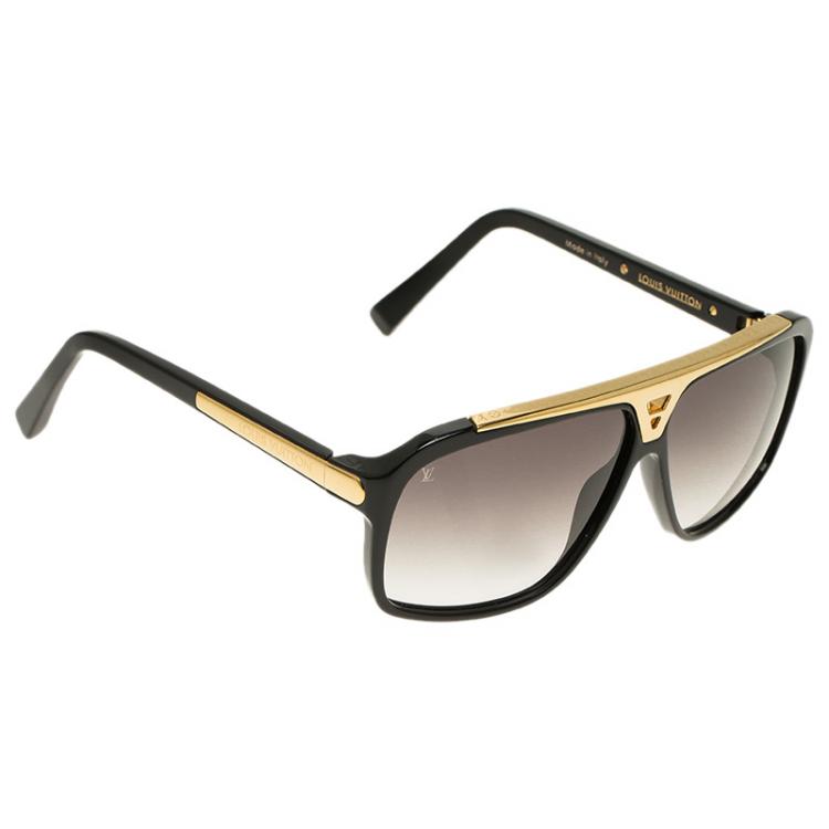 Louis Vuitton Black Gold Z0350W Evidence Square Sunglasses