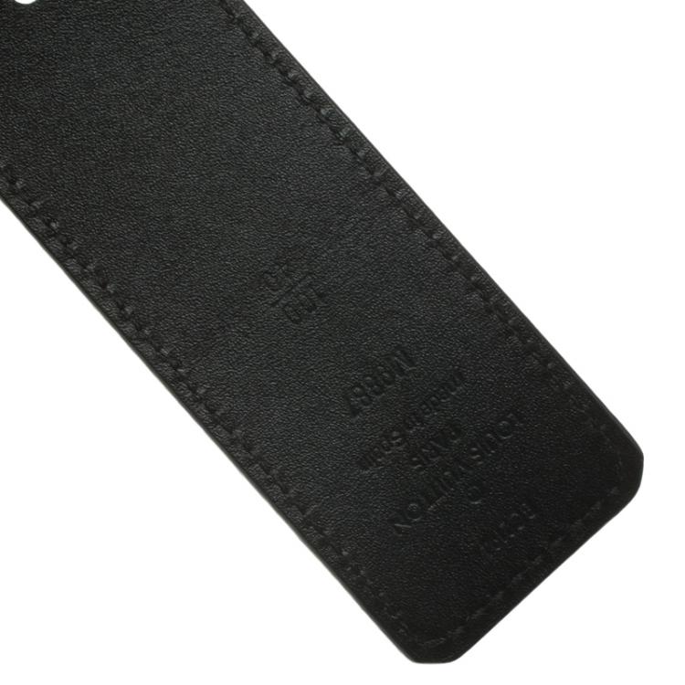 Pre Owned Louis Vuitton Black and Brown Leather Reversible Initials Belt Size 100 CM