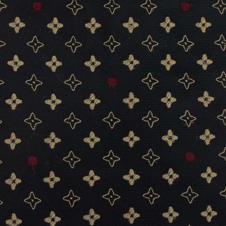 Pre Owned Louis Vuitton Navy Blue Fleur Silk Tie