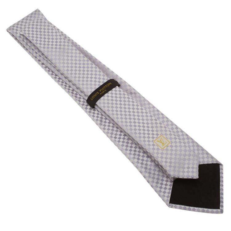 Pre Owned Louis Vuitton Purple Petit Damier Silk Tie
