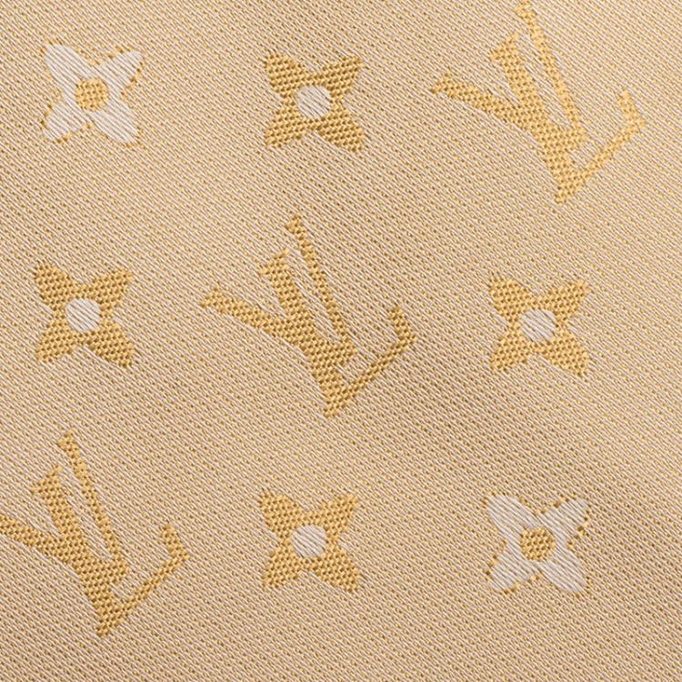 Pre Owned Louis Vuitton Beige Monogram Silk Tie
