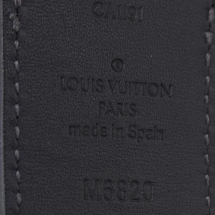 Pre Owned Louis Vuitton Black Damier Embossed Inventeur Belt 85CM