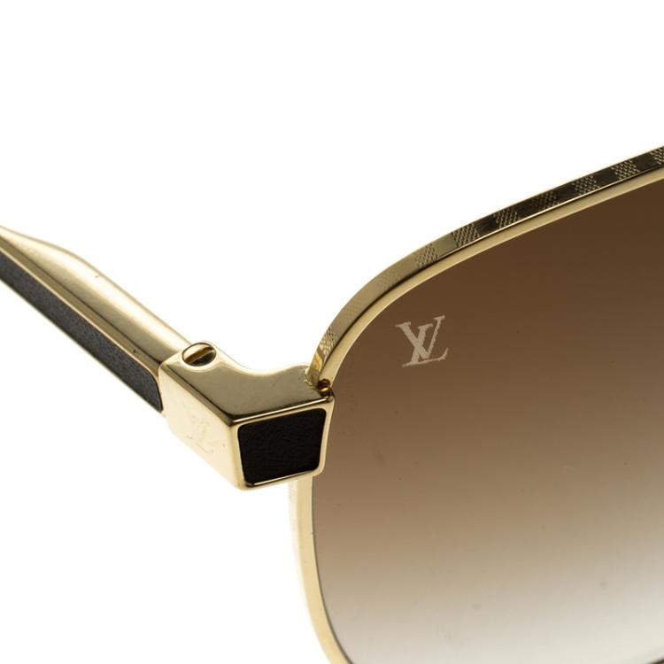 Pre Owned Louis Vuitton Moka Z0658U Persuasion Square Sunglasses