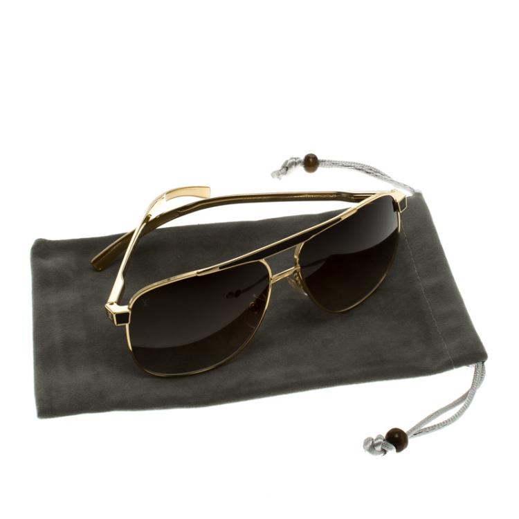 Pre Owned Louis Vuitton Moka Z0658U Persuasion Square Sunglasses