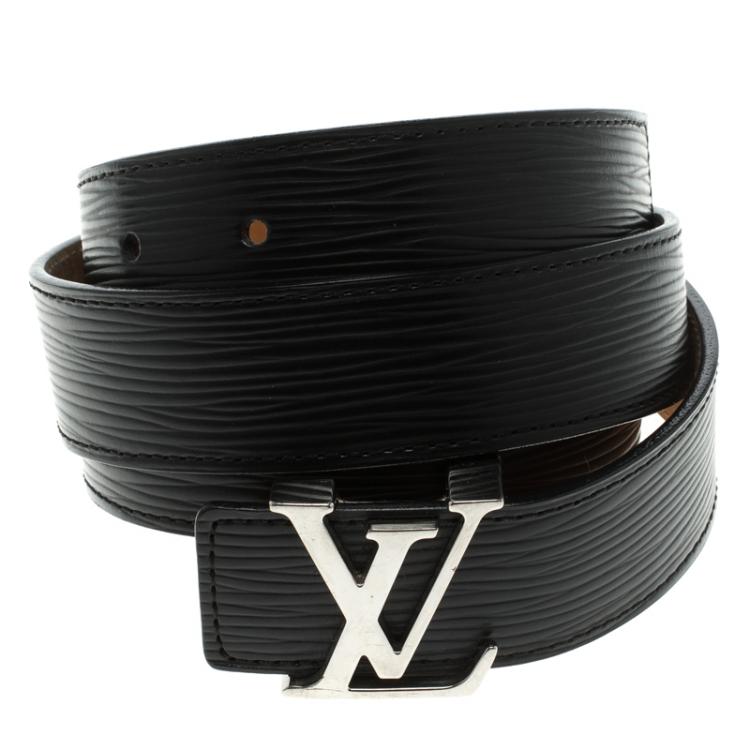 Louis Vuitton Black Epi Leather Initials Belt Size 95 CM Louis