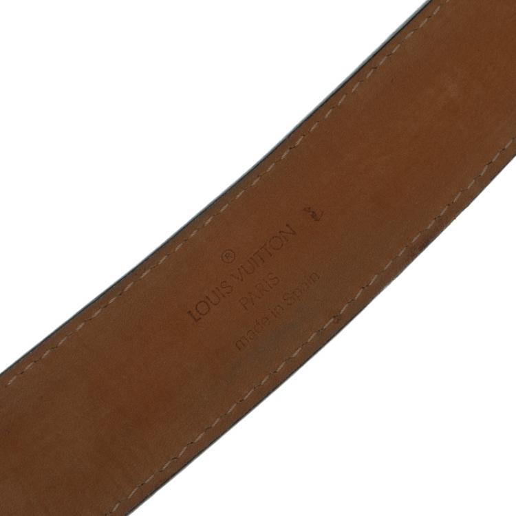 Pre Owned Louis Vuitton Black Epi Leather Initials Belt Size 95 CM